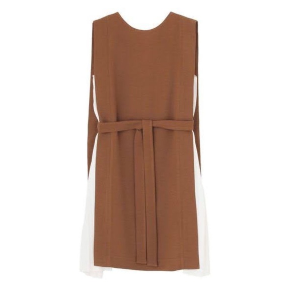 Side pleats midi Dress with tie - Picture 2 of 8